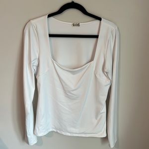 Free People - White Square Neck top - size XL